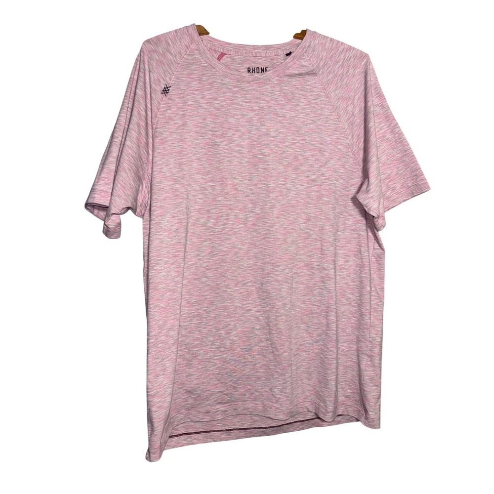Rhone Reign Short Sleeve Training Shirt Mens L Heather Space Dye Raglan Active